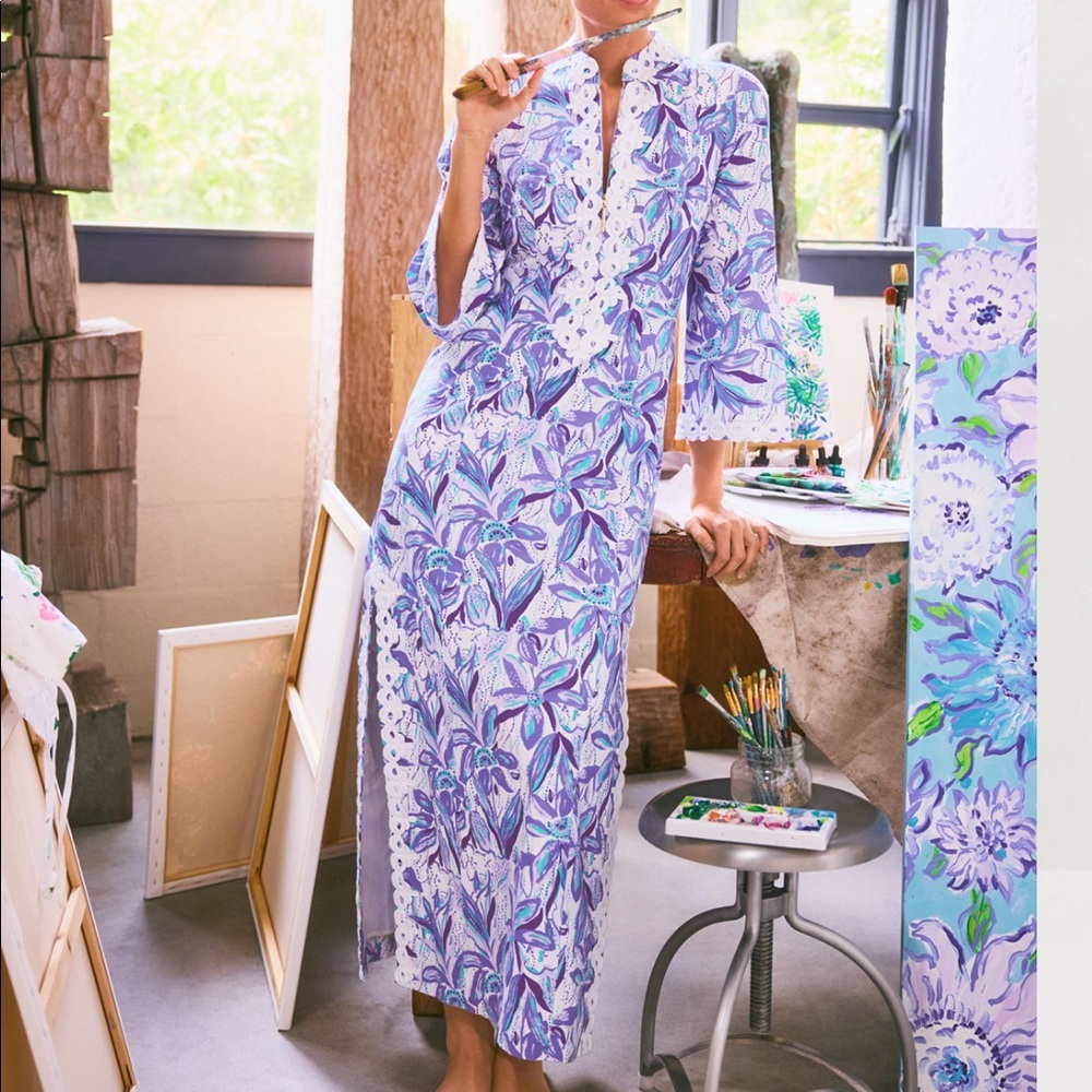Lilly Pulitzer Shealyn Stretch Maxi Caftan Size 8